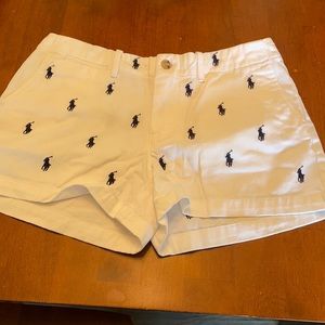 POLO RALPH LAUREN SPORT SHORTS WHITE/NAVY